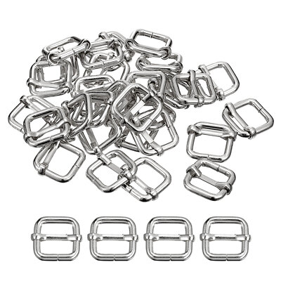 Dias Schnallen, 30 Stück 15 x 15 x 3,8 mm Rechteck Rolle Stift Silber Ton