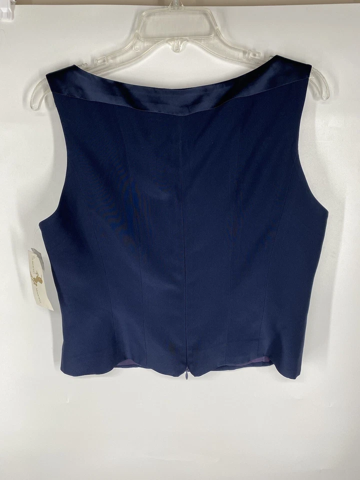 NUEVO Traje Pantalón Alberto Makali Mujer 12 Pantalones y Top Azul Marino Lentejuelas Cachicho Foto 3 de 4