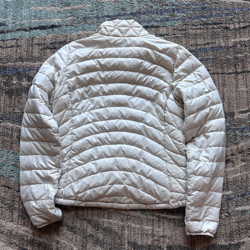 Women's Patagonia Pearl White Goose Down Sweater Puffer Ski Jacket Sz