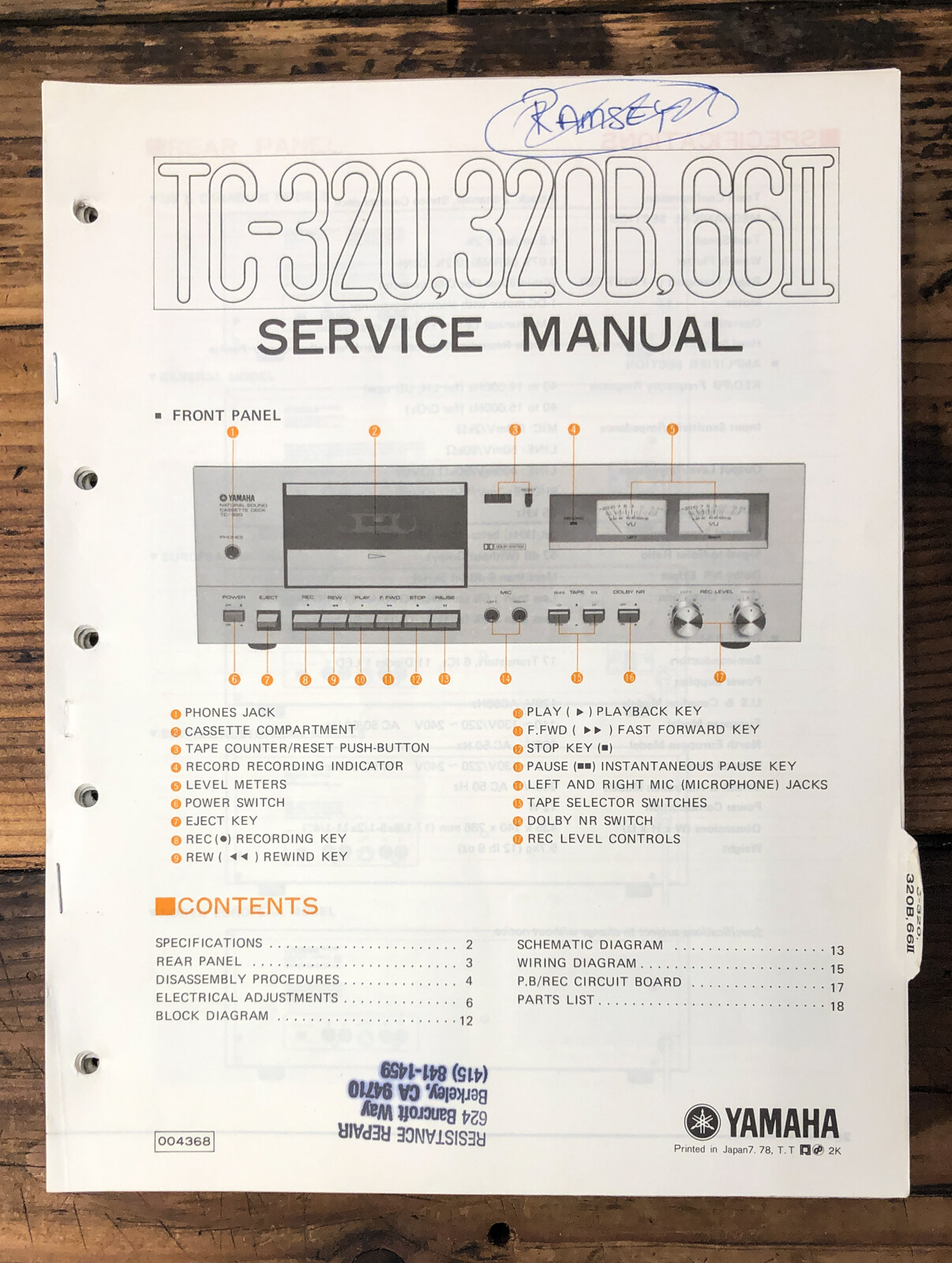 Yamaha TC-320B vintage audio equipment - eBay listing photo 1