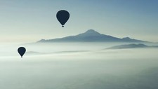 Landscape nature mountains hot air balloons Custom Gaming Mat Desk