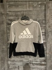 Adidas Hoodie Gray Sweater Boys Size Medium 10-12 Excellent Condition