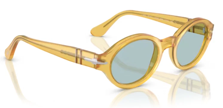 Óculos de sol masculino vintage Persol 0PO3378S Loris 204/56 Miele/azul 53 mm - Imagem 4 de 4