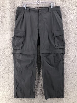 REI Convertible Cargo Pants Hiking Men's Size XL 30L Outdoors Nylon Gray  9725