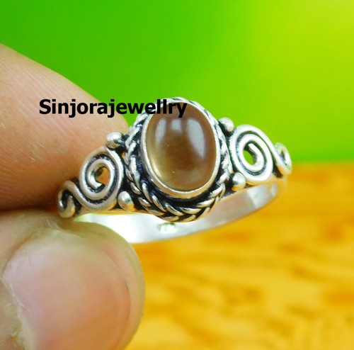Bague Réglable Argent Sterling 925 - Pierres Précieuses Amétrine, Marquise, Fait Main Inde