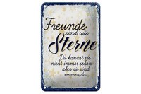 Blechschild Spruch Freunde Wie Sterne Sind Immer Da 12X18 Cm Schild