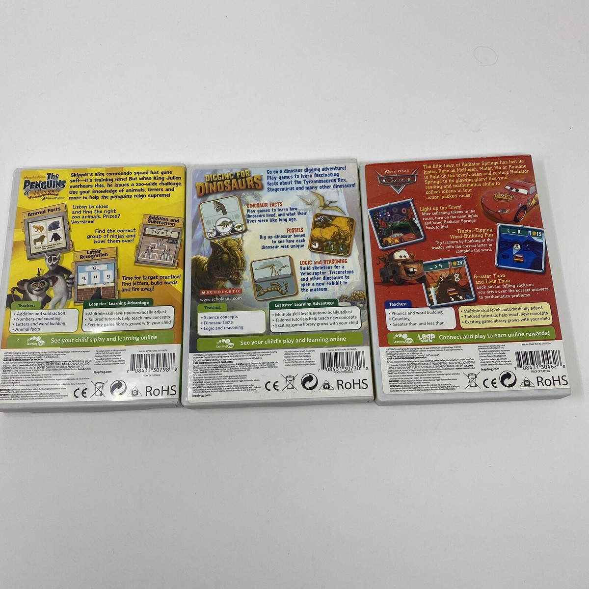 m  Leapster Leap Frog Learning Games: Dinosaurs, Penguins