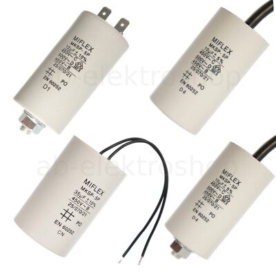 Anlaufkondensator 1µF 2µF 3µF 4µF 5µF 6µF 7µF 8µF 10µF 12µF 14µF 16µF 20µF