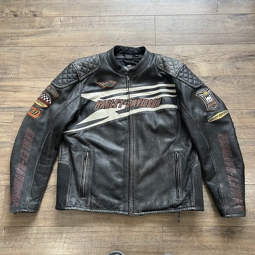 Rare Harley Davidson Men SPROCKET Leather Jacket XXL … Gem