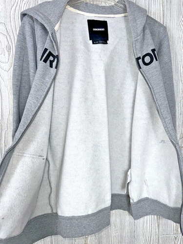 Burton Kids Size XL/18 Grey Fleece Lined Heavy Zip Up Hoodie Sweatshirt Pockets - Picture 4 of 15