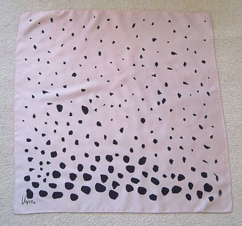 Vera Very Elegant Peach Acetate Scarf with Purple Uneven Shapes of Polka Dots!  - Picture 1 of 11