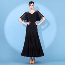 Latin Ballroom Dance Dress Modern Salsa Waltz Standard Long Dress C094 3 Colors