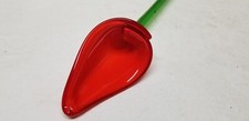 ART GLASS RED CALLA LILY LONG STEM GLASS FLOWER 20 1/4"