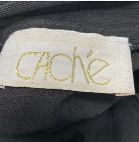 Vintage Cach&eacute; Black Sheer Mesh Lace Beaded Evening Jumpsuit Goth Glam 80s/90s M