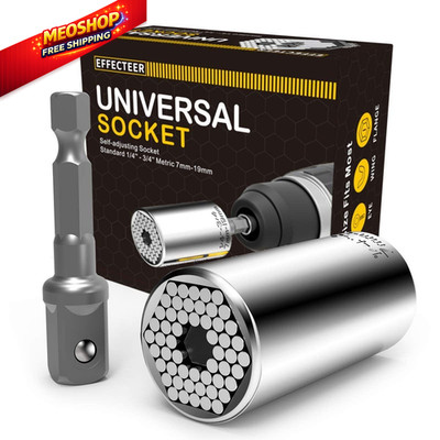 Universal Socket, Self-adjusting Socket S: 1/4'' - 3/4'' (7mm-19mm), Silver 