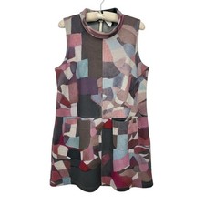 Uncle Frank Women's Sleeveless Patchwork Dress Multicolor Size L Short - CJ