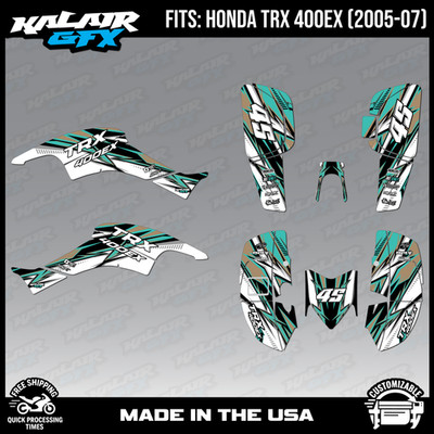 Graphics Kit for Honda ATV TRX 400EX (2005-2007) Shred - TEAL