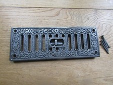 Rustic iron vent sliding hit and miss cover flat air vent 9 x 3" ANTIQUE IRON