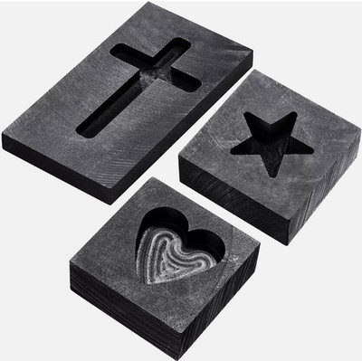 3Pcs Heart Star Cross Graphite Casting Ingot Mold Metal Refining