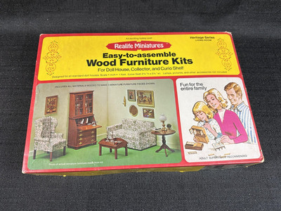 Realife Miniatures Easy Assemble Wood Furniture Kit Living Room #189 **READ