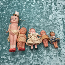 Vintage Lot 5 Dolls Celluloid Plastic Carnival Prize Japan Knickerbocker