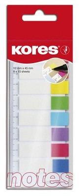 Kores Pagemarker Folie 12 x 45 mm 8 x 15 Blatt + Lineal