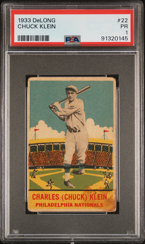 Chuck Klein #22 1933 DeLong card