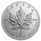 1 oz Canadian Silver Maple Leaf Coin BU - .9999 Fine (Random Year)