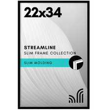 Americanflat 22x34 Poster Frame with Polished Plexiglass - Streamline Collection