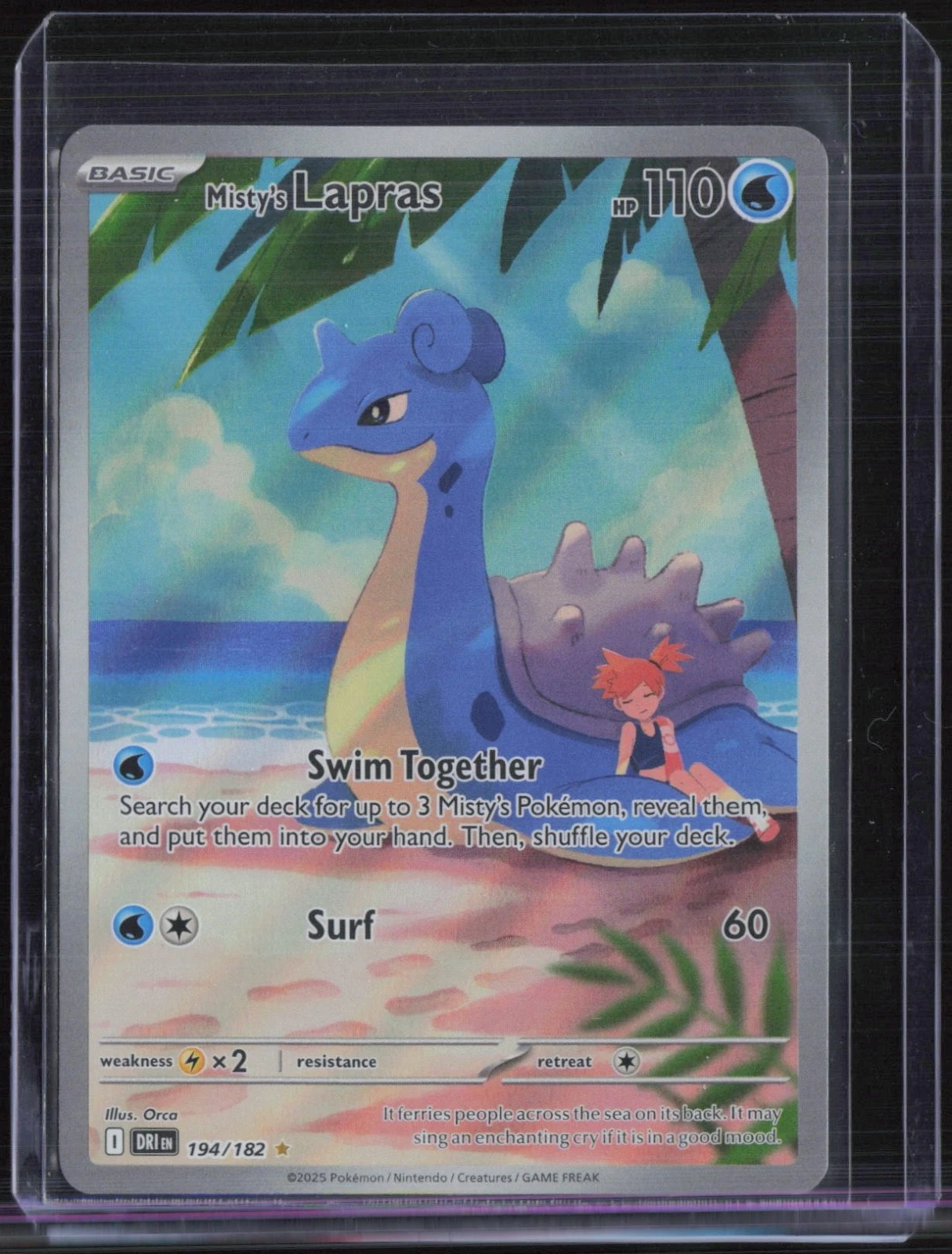 2025 Pokemon Destined Rivals Illustration Rare #194 Misty's Lapras