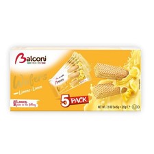 Balconi Wafle cytrynowe: Zesty, Chrupiące rozkosze - 5 paczek po 45g każdy!