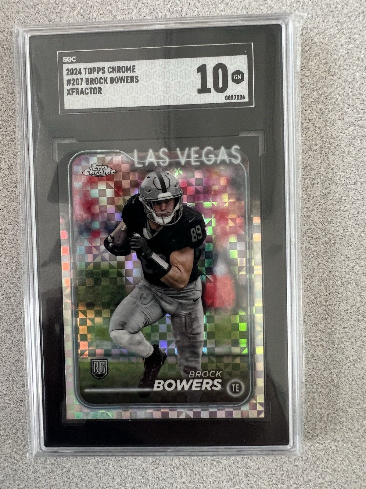 2024 Topps Chrome Football - Brock Bowers #207 Xfractor Rookie SGC 10