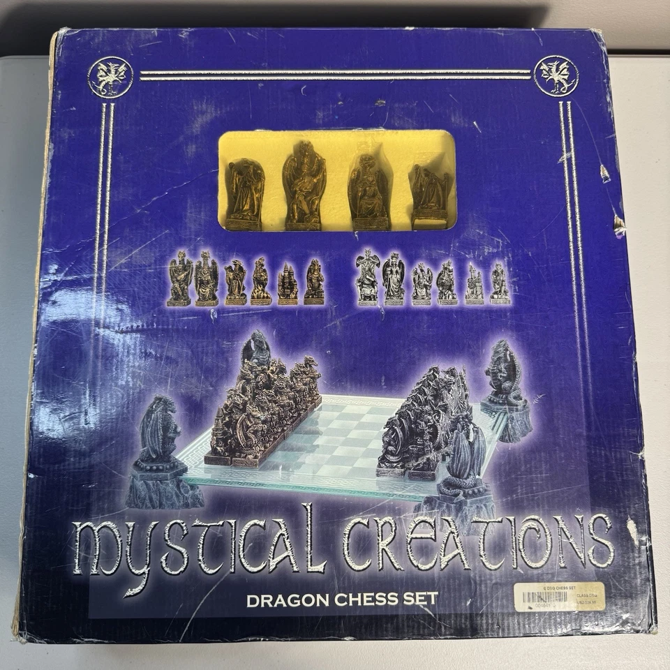 Mystical Creations Dragon Chess Set Battle of the Dragon Realms Glass Mythical - Image 2 of 4