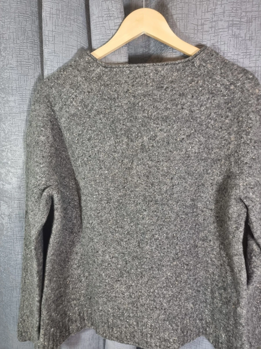 Cárdigan tejido de lana gris Brooks Brothers para hombre cuello en V bolsillos botón talla L