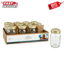 Mainstays 16oz Regular Mouth Pint Canning Glass Jars Lids And Rings 12 Pack