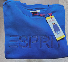 NWT ESPRIT Crewneck Women's Logo Sweatshirt Blue Costco Viral 80s 90s Sz Small