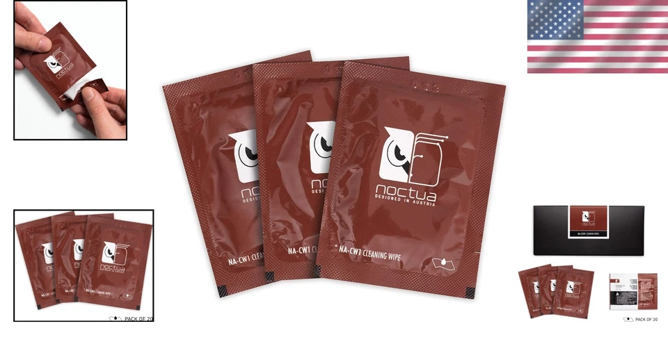 Paquete completo de 20 toallitas limpiadoras de pasta térmica - Ideal para disipadores térmicos Foto 2 de 4