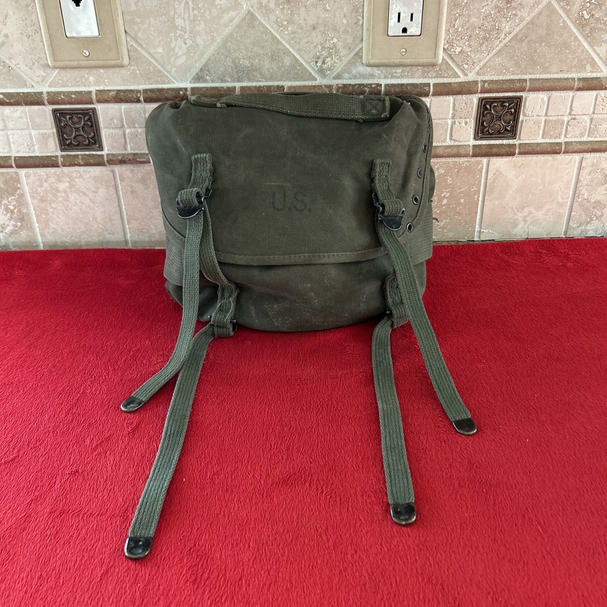 VIETNAM WAR US Army Field COMBAT M-1956 BUTT PACK Dated 1966  USGI Vietnam US Army Military Era M 1956 Butt Pack NOS 1962 Dated Field Gear main image 0