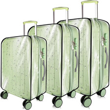 3 Pieces Thicken Clear Luggage Cover Protector, 20" 24" 28" PVC Luggage Cover...