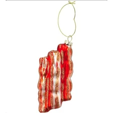H.E.B. Destination Holiday Bacon Glass Christmas Ornament 4.2"