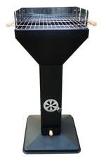 Edelstahlsäulengrill Standgrill Stand-Säulengrill Trichtergrill Holzkohlegrill