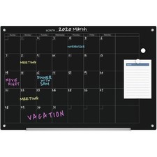 Magnetic Glass Dry Erase Board 3x2 Feet Wall Mount Monthly Calendar Whiteboard