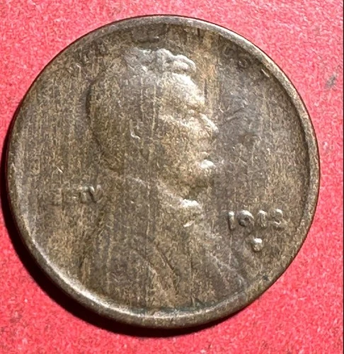 1913S US LINCOLN Cent! "San Francisco" Mint! Lower Mintage! VG Details! Old Coin