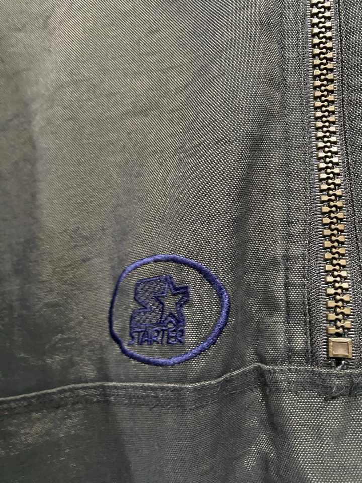 Chaqueta Anorak Con Capucha De Lona Starter Terrain Verde Para Hombre Mediana 1/2 Cremallera Frontal De Colección Foto 4 de 4