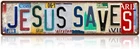 Vintage Jesus Saves Wall Decor Street Signs Christmas Metal Tin Signs 16 x 4 Inc