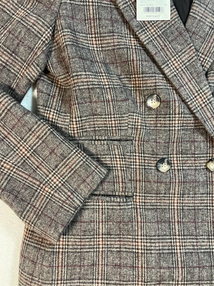 Conjunto de traje falda blazer a cuadros Alex Marie para mujer talla 14 mezcla de lana nuevo con etiquetas precio de venta sugerido por el fabricante $228 Foto 2 de 4