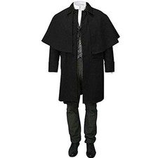 Men's Inverness Cape - 100 wool, Halloween black coat, gothic black coat