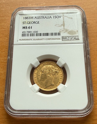 Australia 1883M Gold 1 Sovereign NGC MS61 Saint George Victoria | eBay