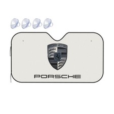 Porsche Windshield Sunshade Visor Protector Keep Vehicle Cool Size M White