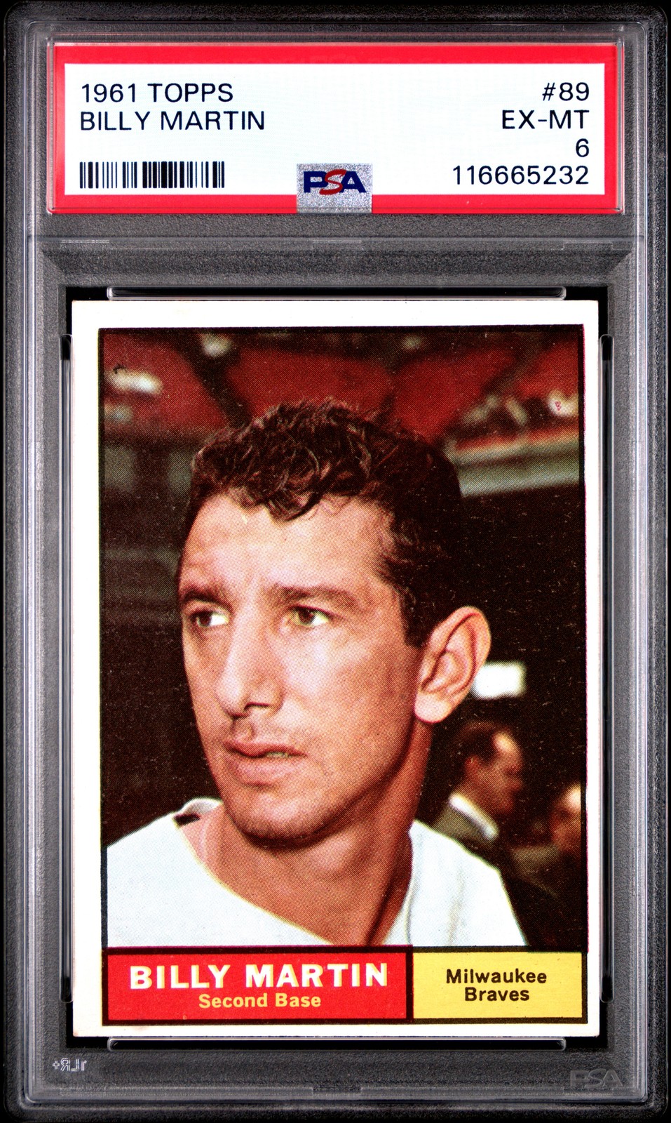 1961 TOPPS #89 BILLY MARTIN PSA 6